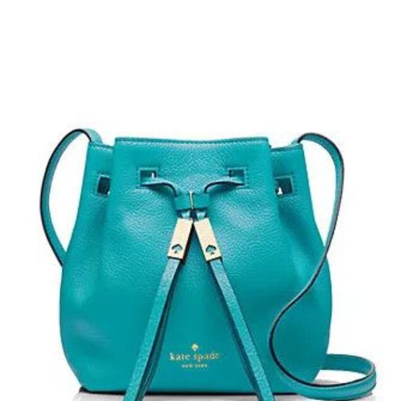 kate spade Handbags - EUC Kate Spade Turquoise Grey Street Tiny Cooper Bag No Callouts